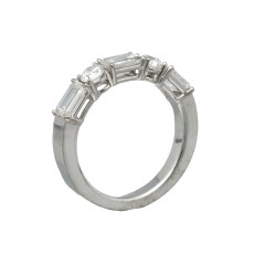 Witgouden Alliance ring met Baguette en Briljant. ca. 1.75 Ct