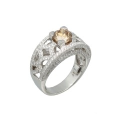 1.25 Ct Brown Diamond Entourage ring.Totaal ca. 2.5 Ct