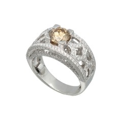 1.25 Ct Brown Diamond Entourage ring.Totaal ca. 2.5 Ct