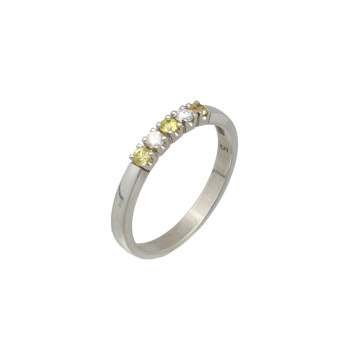 Witgouden Alliance ring met Briljant & Citrien