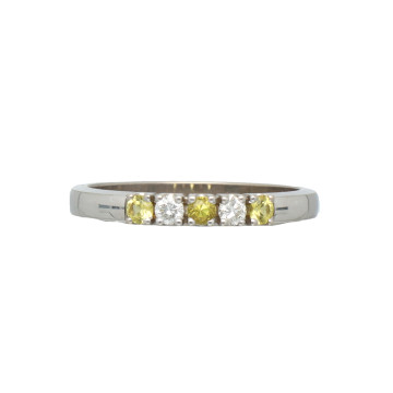 Witgouden Alliance ring met Briljant & Citrien