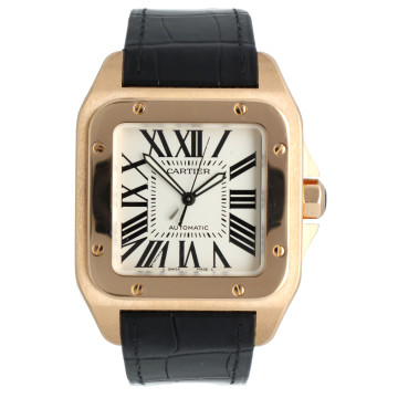 Cartier Santos 100 XL Rosé Goud Full Set.