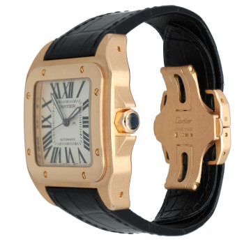 Cartier Santos 100 XL Rosé Goud Full Set.