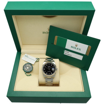 Rolex OP Date 34mm Black/diamond dial Ref. 115234