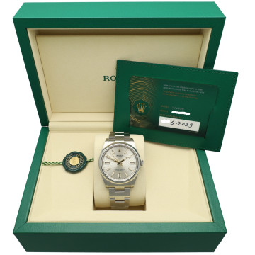 Roex Oyster Perpetuel 41 Silver index Ref. 124300