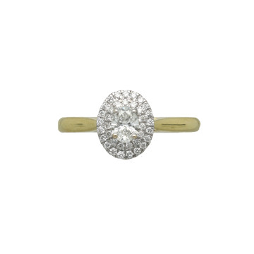 18 Krt. Gouden ring Ovale Briljant GIA 0.30Ct. 
