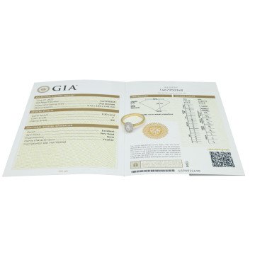 18 Krt. Gouden ring Ovale Briljant GIA 0.30Ct. 