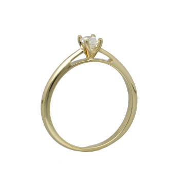 14 Krt. gouden Solitaire ring GIA Ovale Briljant 0.30Ct.