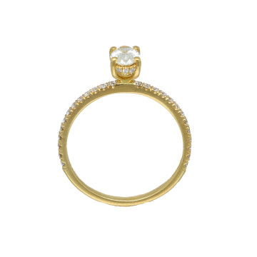 18 Krt. gouden verlovings ring 0.93Ct. 