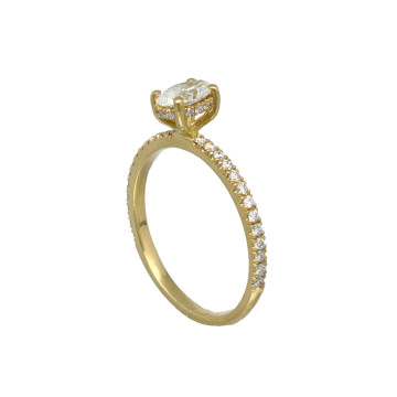 18 Krt. gouden verlovings ring 0.93Ct. 