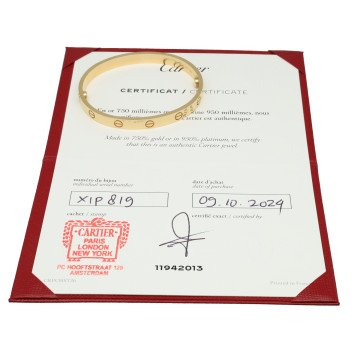 18 K. Cartier Love-Armband maat 17 Certificaat