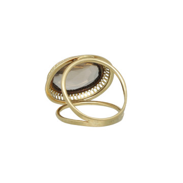 14 Krt gouden ring met Rook Topaas