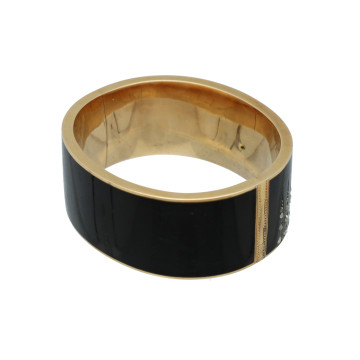 Antiek Gouden  Armband met Roos Diamant en Emaille.