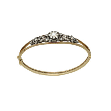 Antiek Gouden Armband met Roos Diamant