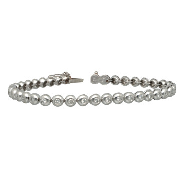 18 Krt Witgouden Tennis Armband ca. 1.15 Ct