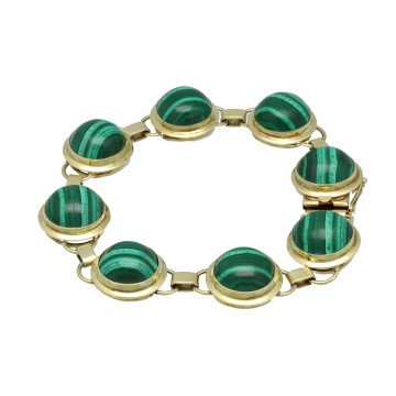 geelgouden vintage Armband met Malachiet