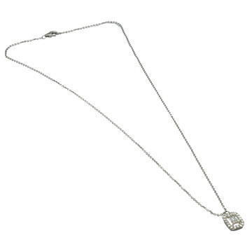 Witgouden  collier met Diamant 0.17 Ct