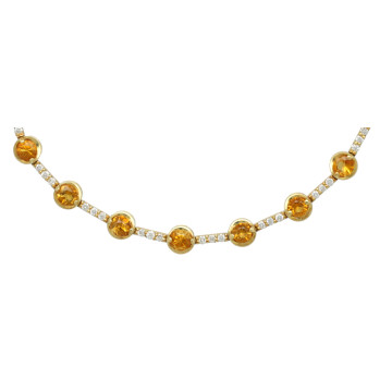 18 Krt  Armband met Citrien en Diamant 0.35 Ct