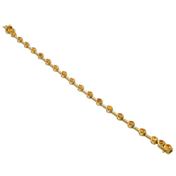 18 Krt  Armband met Citrien en Diamant 0.35 Ct