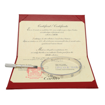 Witgouden Cartier Love Armband Diamant Mt 18