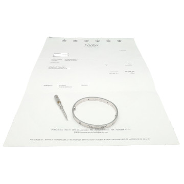 Witgouden Cartier Love Armband Diamant Mt 18