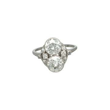 Vintage Platina Art-Deco Ring met Diamant ca.2.50 Ct