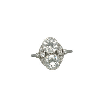 Vintage Platina Art-Deco Ring met Diamant ca.2.50 Ct
