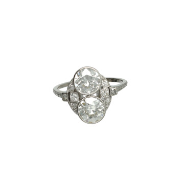 Platina Art-Deco Ring met ca.2.50Ct. diamant