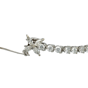 18 Krt Witgouden Tennis Armband 12.92 Ct