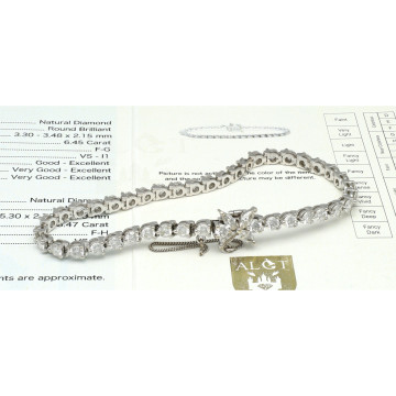 18 Krt Witgouden Tennis Armband 12.92 Ct