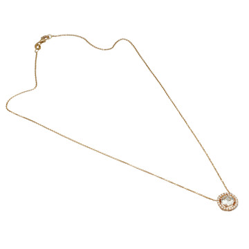 18 Krt Rose Gouden Collier met Briljant Hanger 0.93 Ct