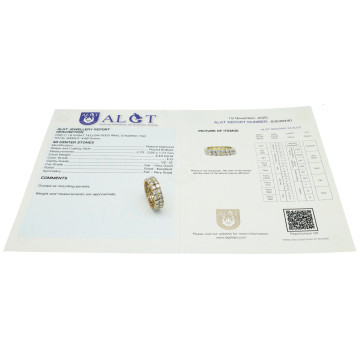 18 Krt Gouden dubbele Alliance ring met Briljant 3.43 Ct