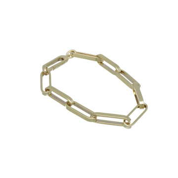 9 Krt. massieve paperclip schakelarmband