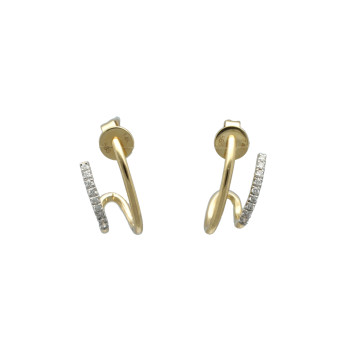 14 Krt. oorringen met Briljantjes