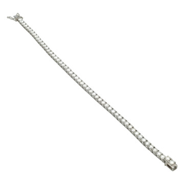 18 Krt. Witgouden tennisarmband bezet met 5.80ct Briljant