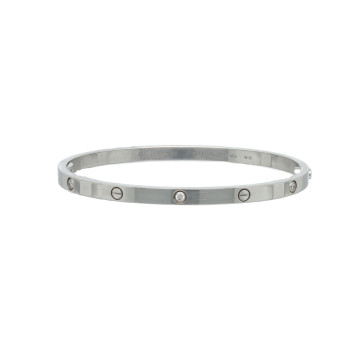 Witgouden Cartier Love Armband met Diamant smal model