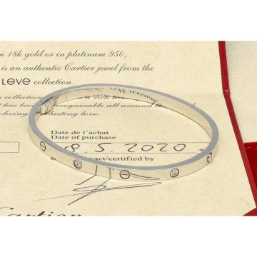 Witgouden Cartier Love Armband met Diamant smal model