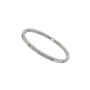 Witgouden Cartier Love Armband met Diamant smal model