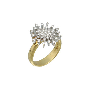 Geelgouden entourage ring met diamant