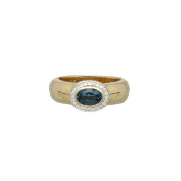 Geelgouden Ring met Topaas en Diamant