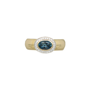 Geelgouden Ring met Topaas en Diamant