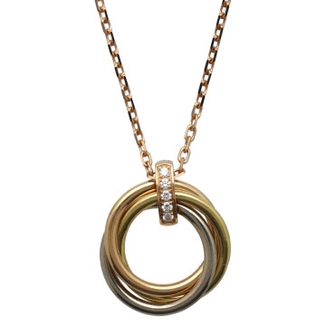Rosegouden Cartier Trinity collier Diamant