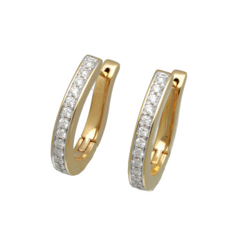 Geelgouden oorringen met Diamant 0.45 ct