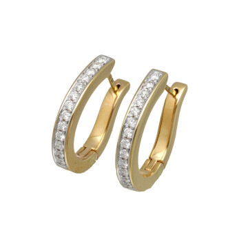 Geelgouden oorringen met Diamant 0.45 ct