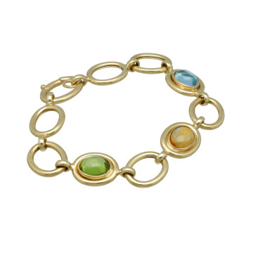 Geelgouden Maxima armband met Peridot,Citrien en Topaas