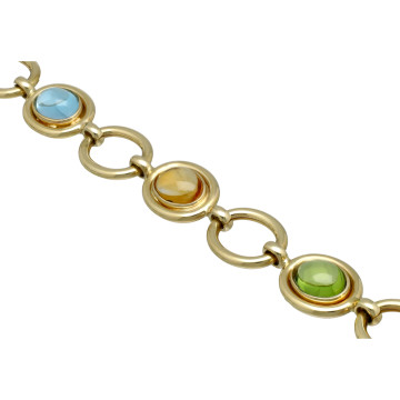 Geelgouden Maxima armband met Peridot,Citrien en Topaas