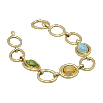 Geelgouden Maxima armband met Peridot,Citrien en Topaas