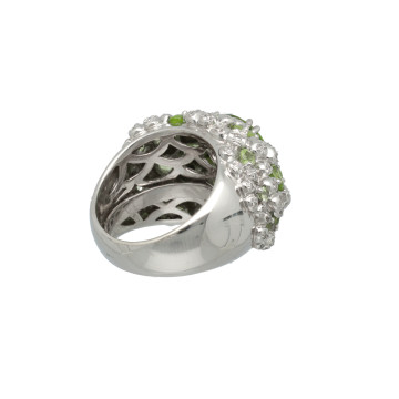 Exclusief Witgouden Cocktailring met Peridot & Diamant