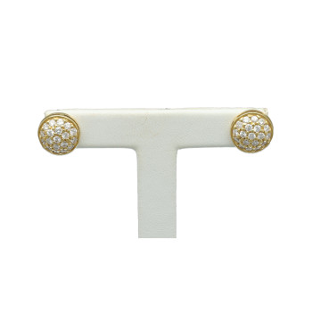 Geelgouden oorknoppen met Diamant 