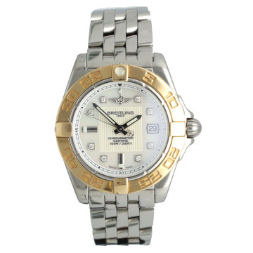 Breitling Galactic 32 Goud/Staal Parelmoer/Diamant